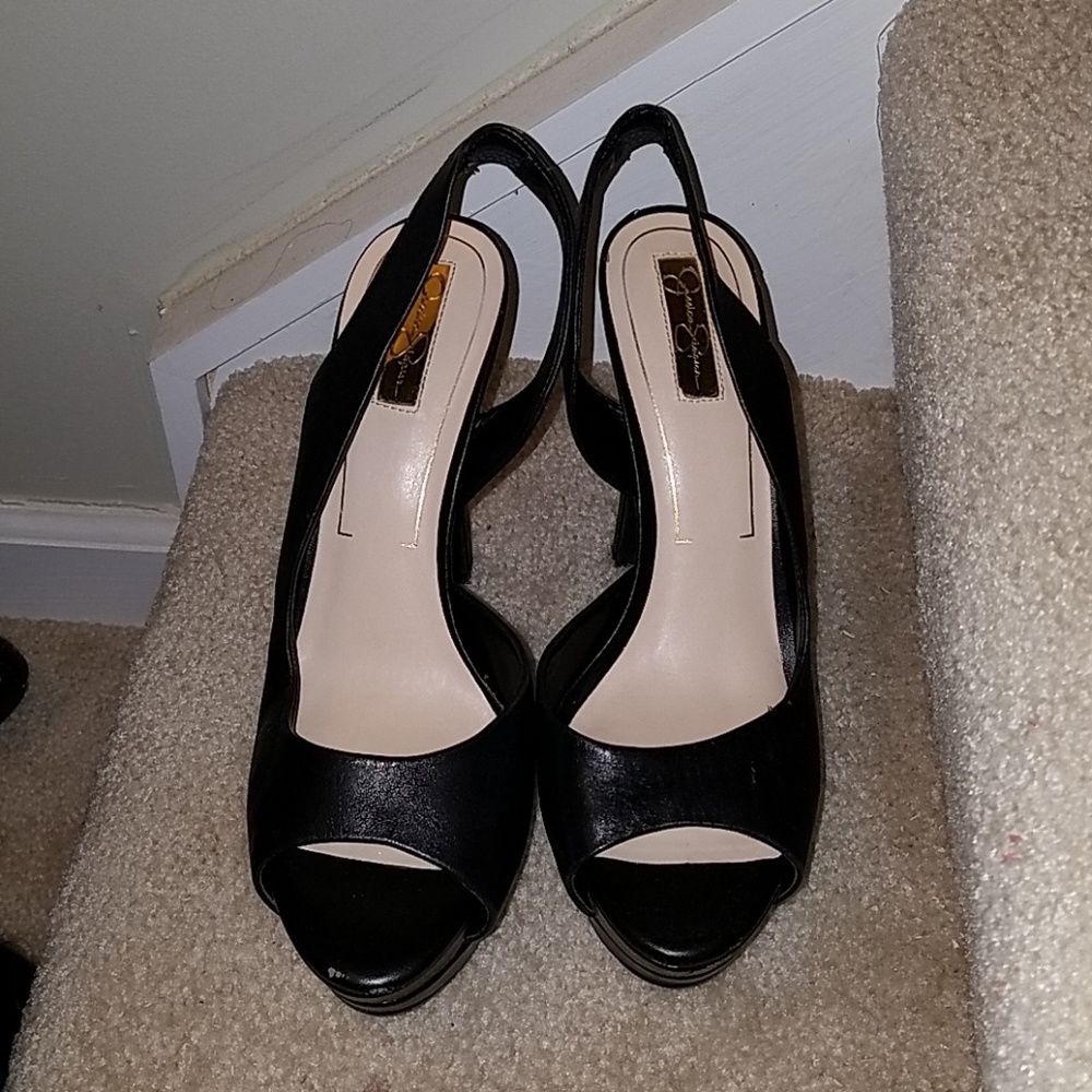 High heel sling back shoe